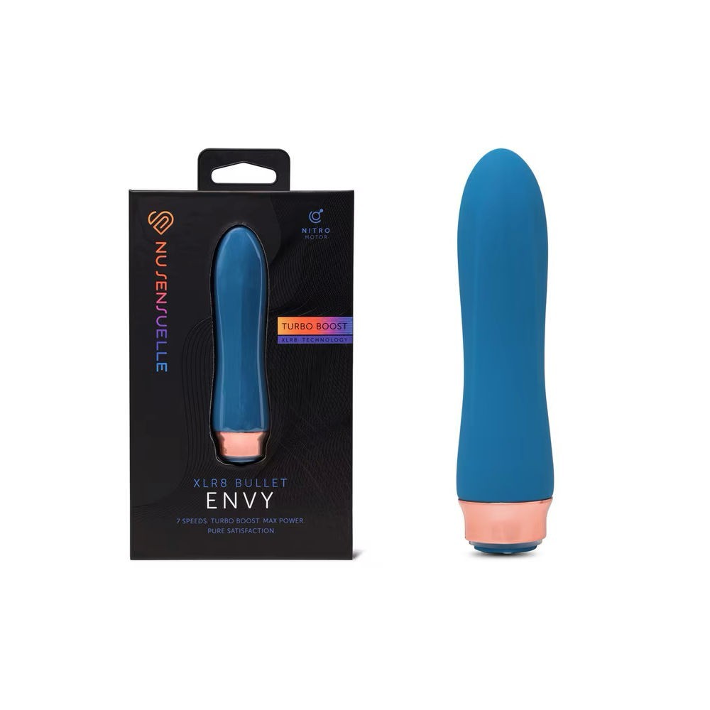 Nu Sensuelle Pleasurably Enjoyable Envy Xlr8 Deep Bullet Vibrator Turquoise, New