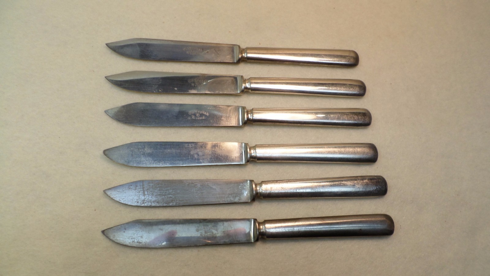 Set of 6 Antique Fruit Knives Old English Brand Stainless