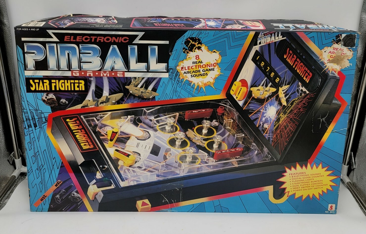 1990 Electronic Pinball Game Star Fighter No.  8675 Parts or Repair READ!