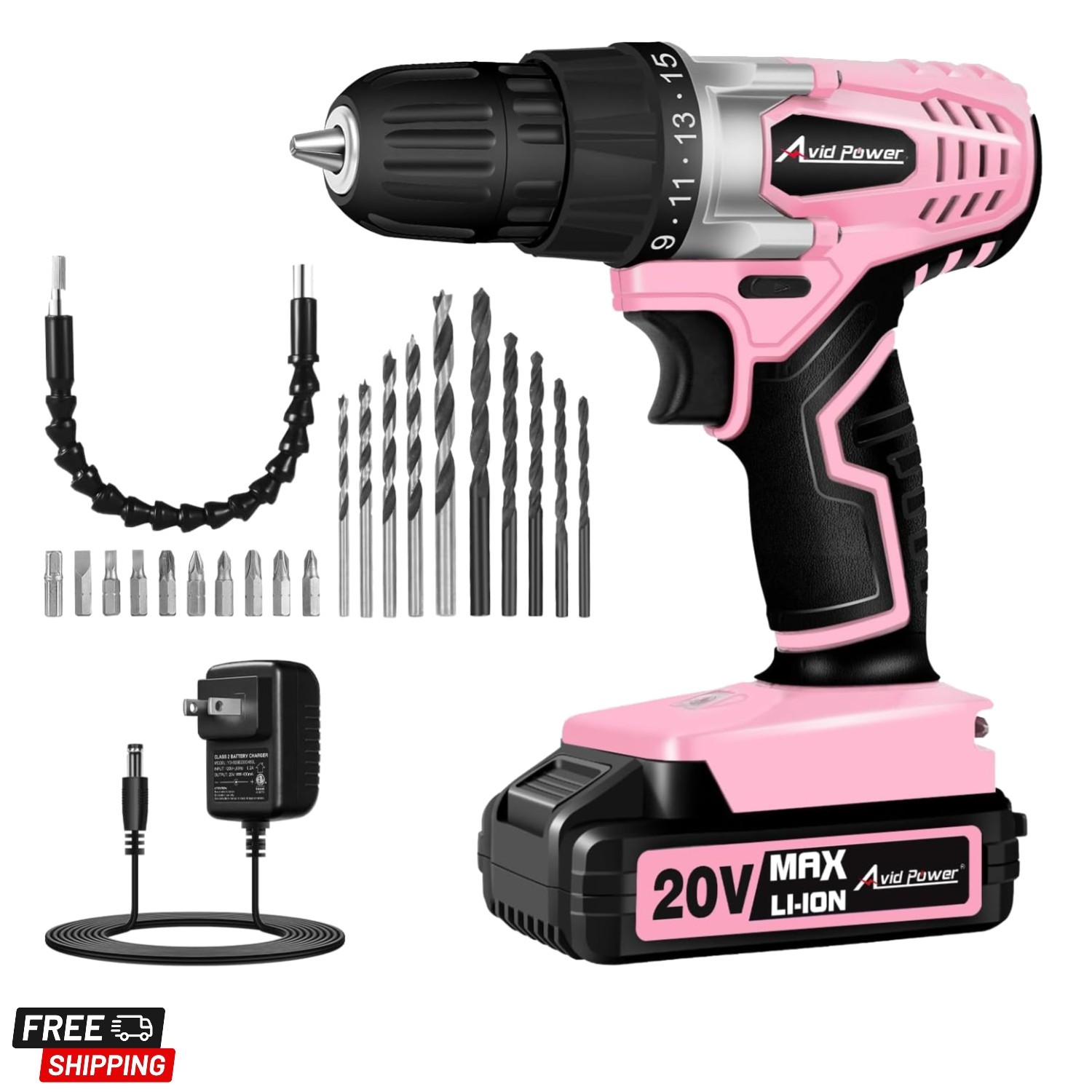 20V Cordless Drill Set for Home DIY & Beginner Projects - Lightweight Power D...
