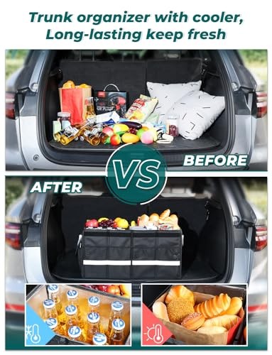 Car Trunk Organizer Cooler Bag Insulated Collapsible Trunk Organizer for SUV