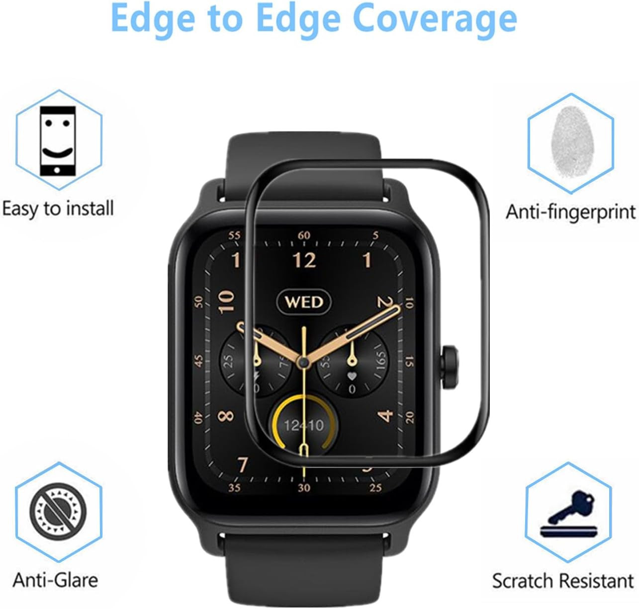 Screen Protector for IDW13 Smart Watch 1.8", 3D Full Coverage Protective Film