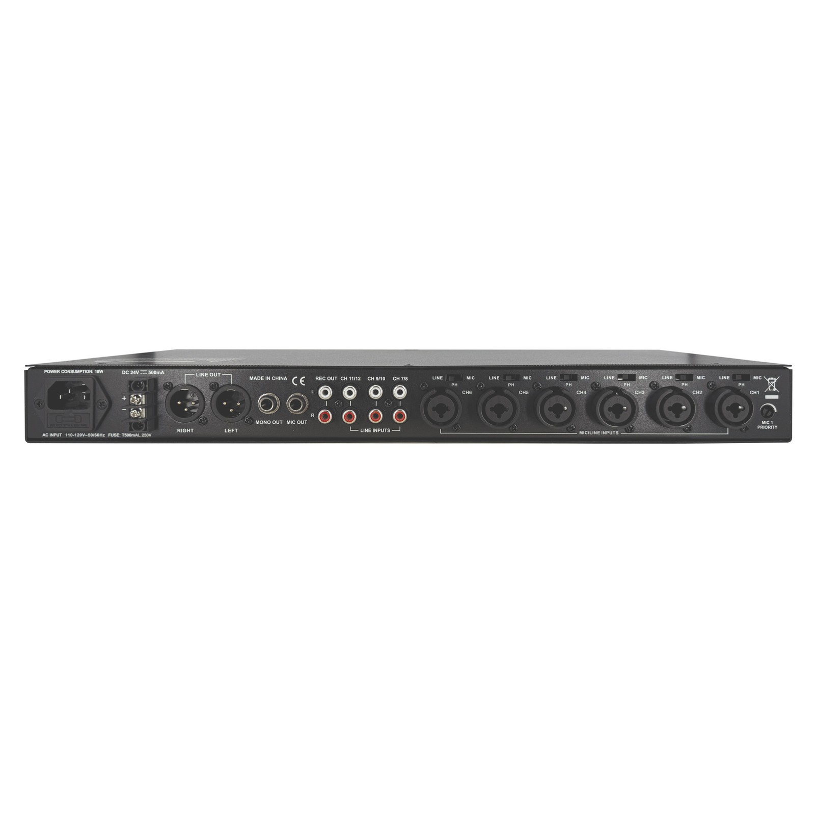 CAD Astatic MX12S 12 Channel Stereo Mixer - 1U RackMount