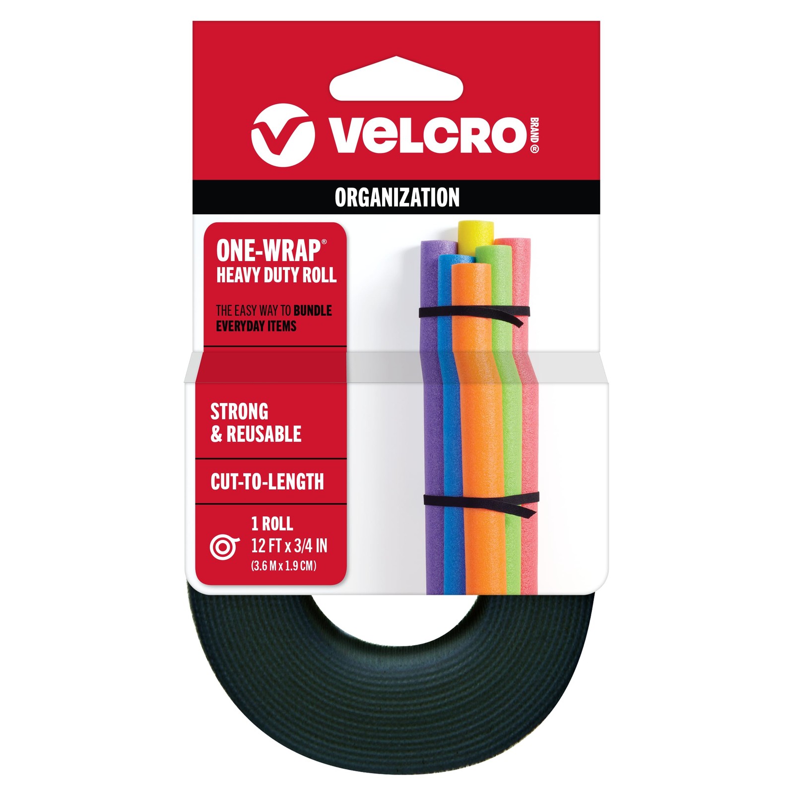One-Wrap Roll Double Sided Self Gripping Hook and Loop Tape Roll