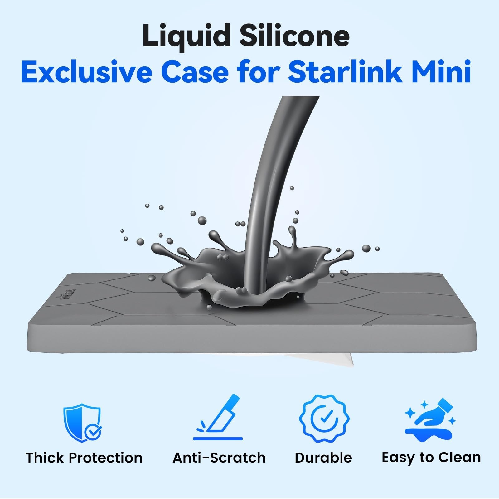 Starlink Mini Protective Cover Case, Hailproof Liquid Silicone Protective Cas...