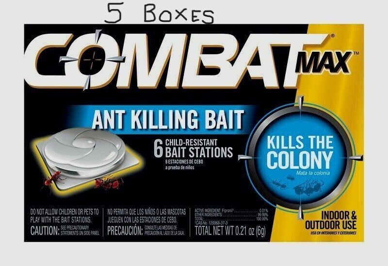 5X Combat Source Kill Max DIA55901 Bait Stations ANT 6 pieces ea = total 30 bait