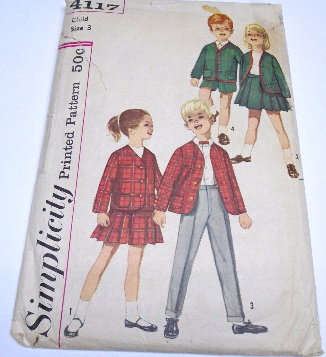 1950s Simplicity 4117 Child  Jacket/Skirt/Pants/ Sz: 3 1962 Complete