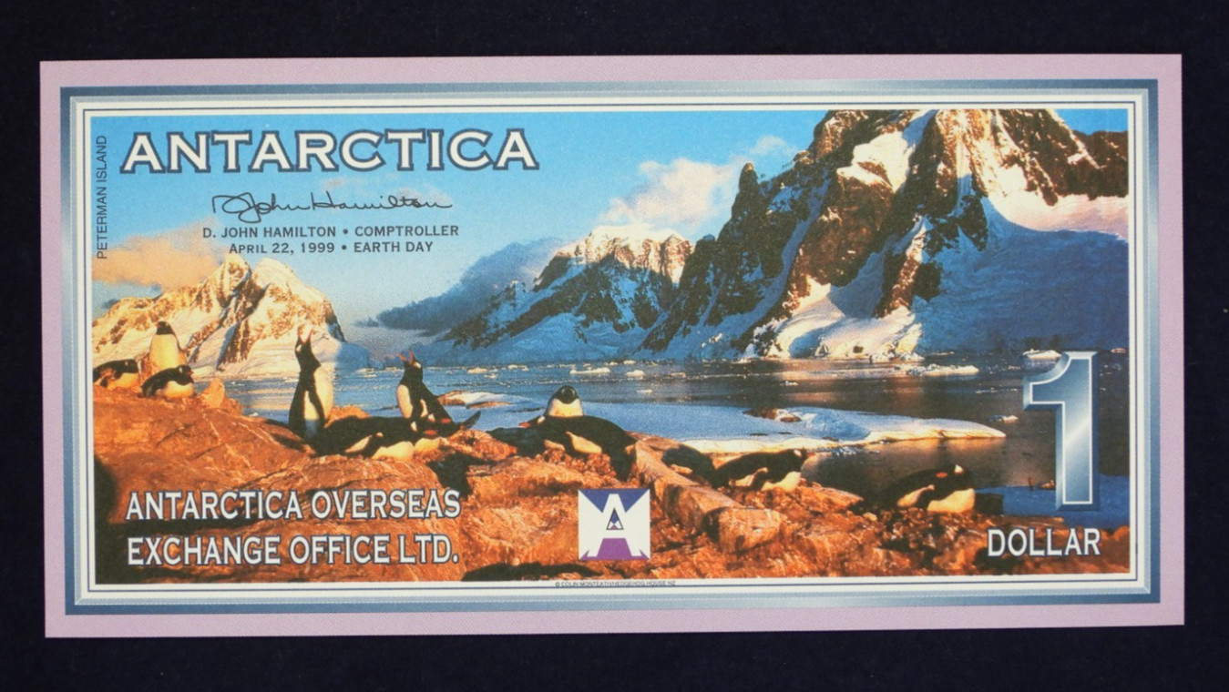 1999 ANTARCTICA 1 Dollar Banknote Overseas Exchange Office UNC Uncirculated