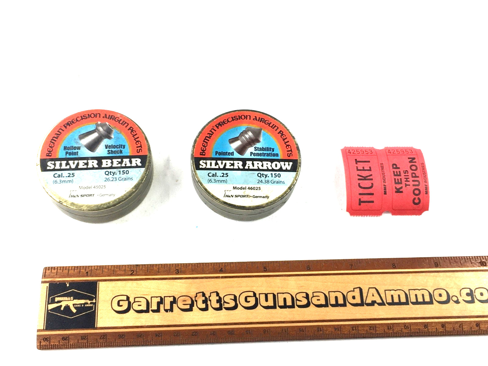 Lot of 2 vintage Beeman  Precision .25 cal 6.35mm pellets made in Germany 425953