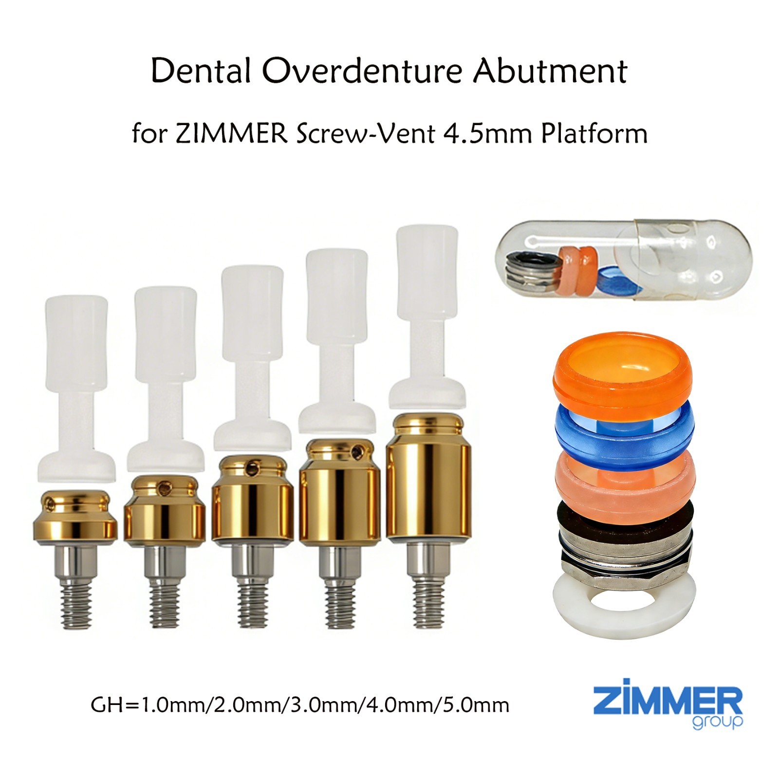 US Locator Overdenture Abutment for Zimmer Screw-Vent 4.5 Implant Abutment 1-5mm