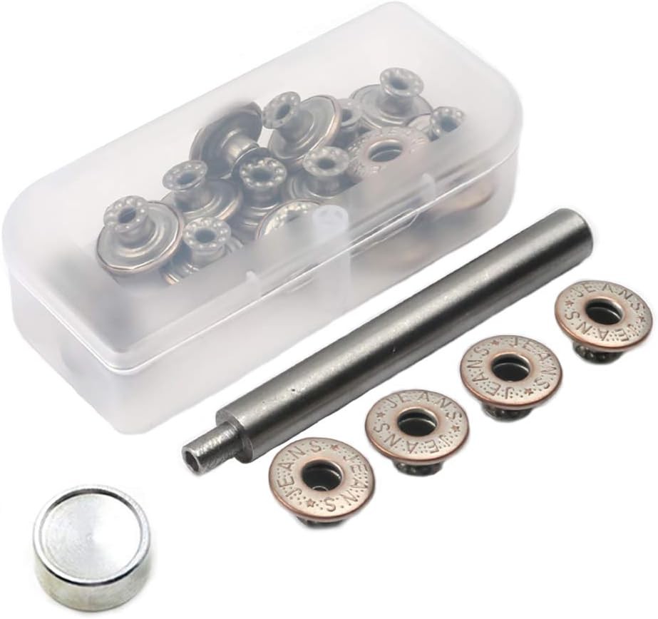 20 Pieces Jeans Button Tack Buttons Snap Fastener Press Studs Metal Style 4