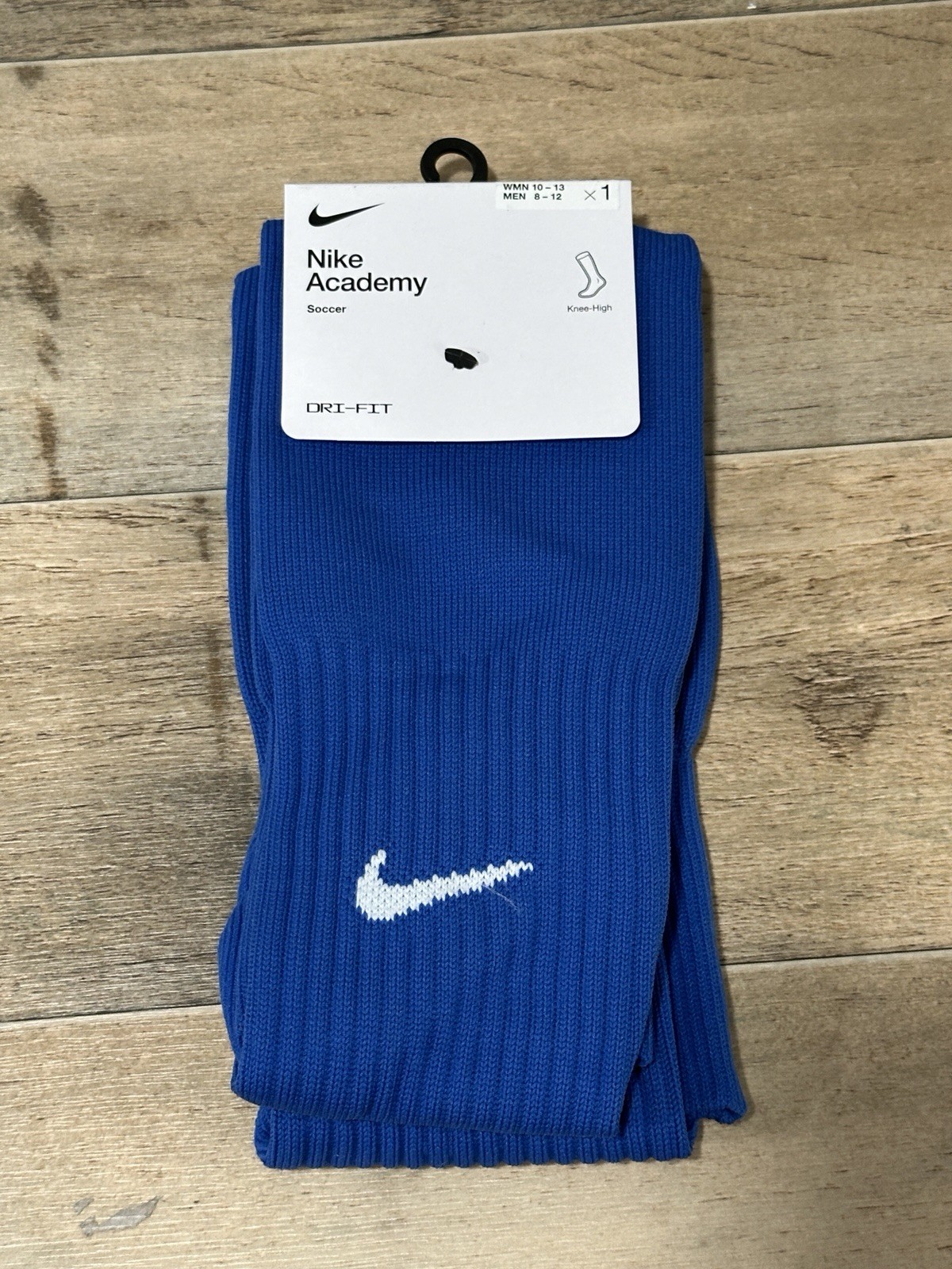Nike Academy Soccer Socks Royal Knee-High Cushioned Unisex M size one pair