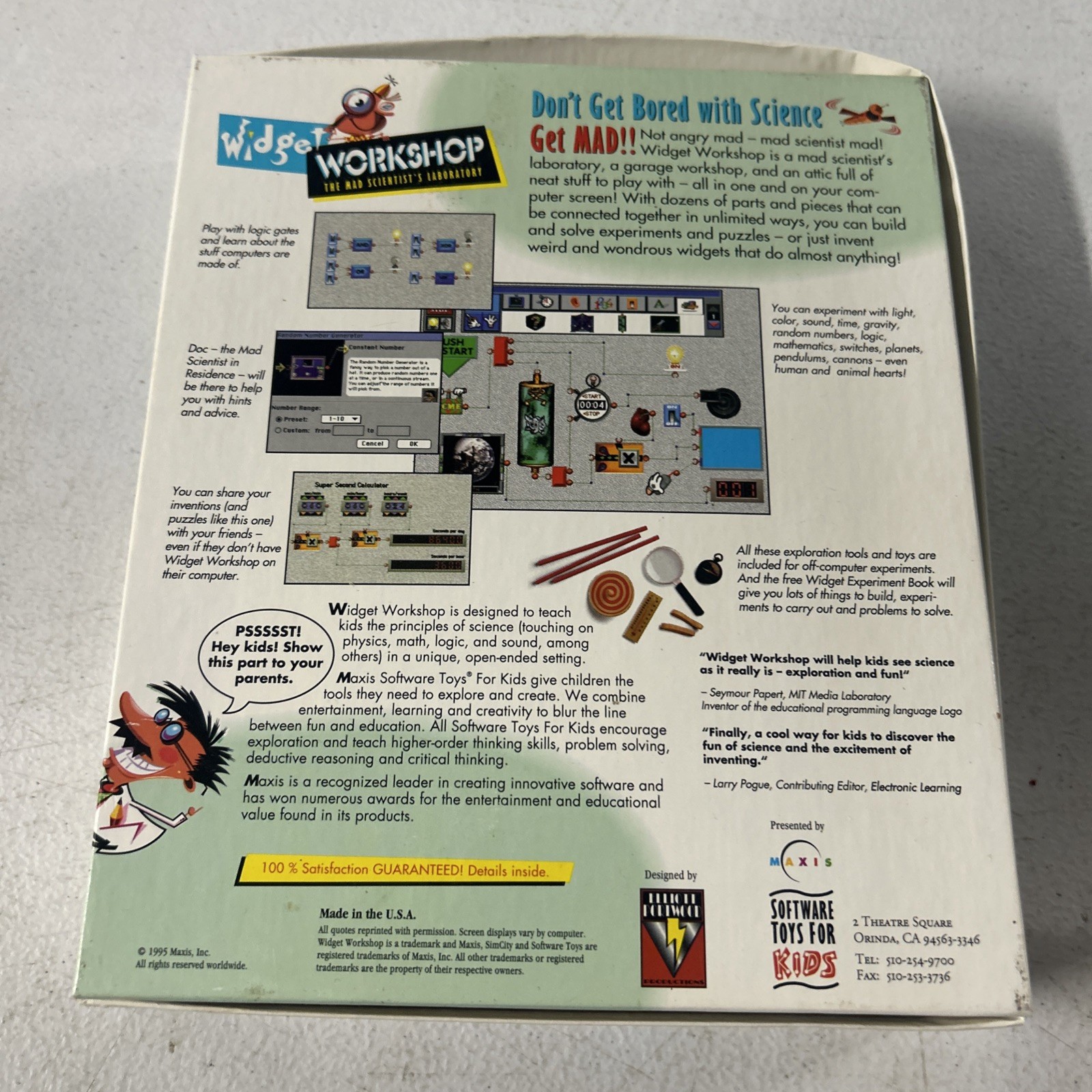 Widget Workshop The Mad Scientist Laboratory Macintosh/ Windows For Kids