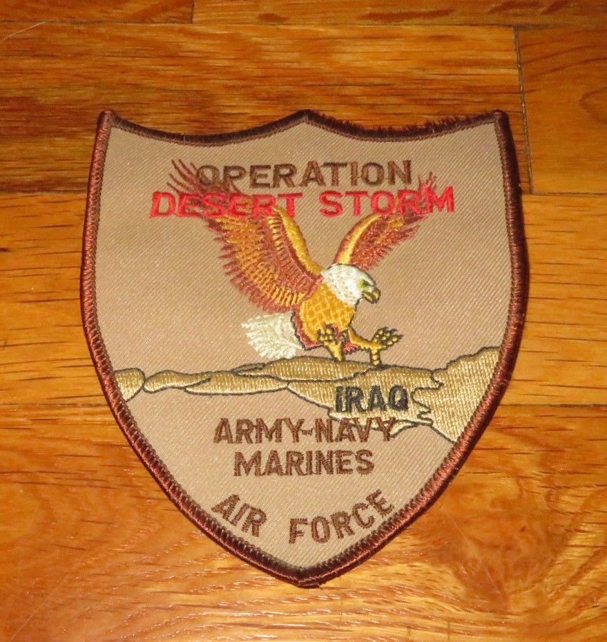 VINTAGE IRAQ OPERATION DESERT STORM PATCH ARMY NAVY MARINE ED COLLINS COLLECTION