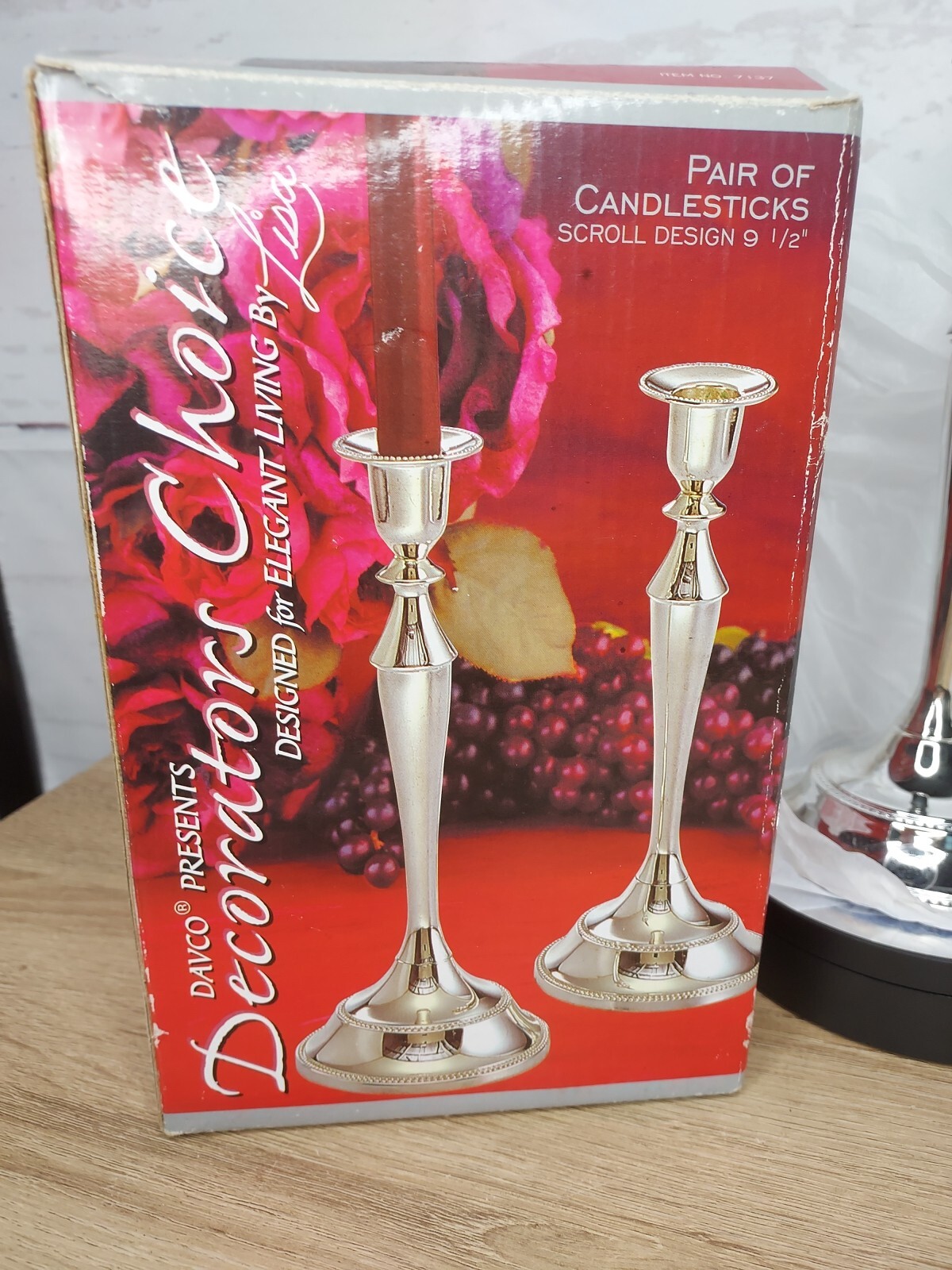 Davco Silverplate Taper Candle Candlesticks Elegant Scroll Design Table Decor