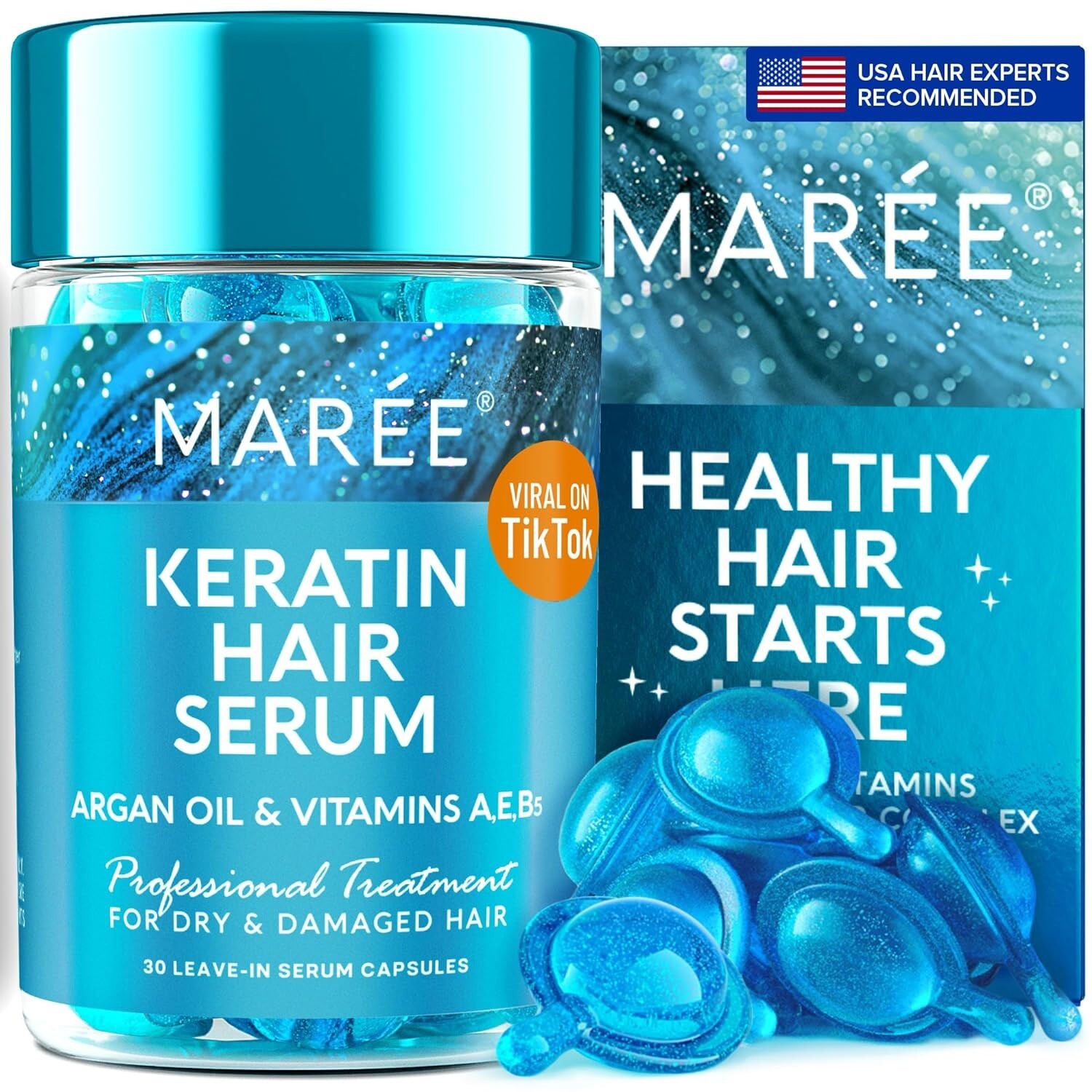 MAREE Hair Serum - Hair Styling Oil for Frizzy Dry & Damaged Hair - Keratin H...