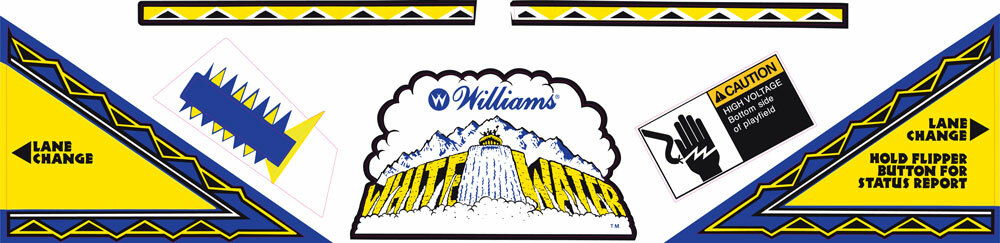 Williams White Water Pinball Machine Apron Decal Set