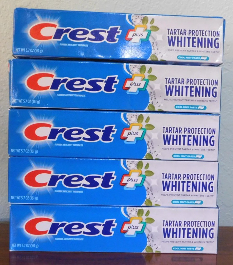 5 Crest Tartar Protection Whitening Toothpaste Regular Paste 5.7 Oz  Exp 01/28