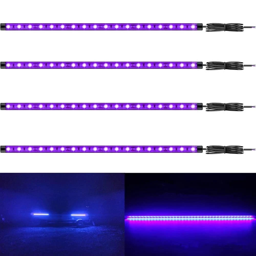 12V Marine Boat Ultra Violet UV Black Light LED Lights Strip, Night Fi...