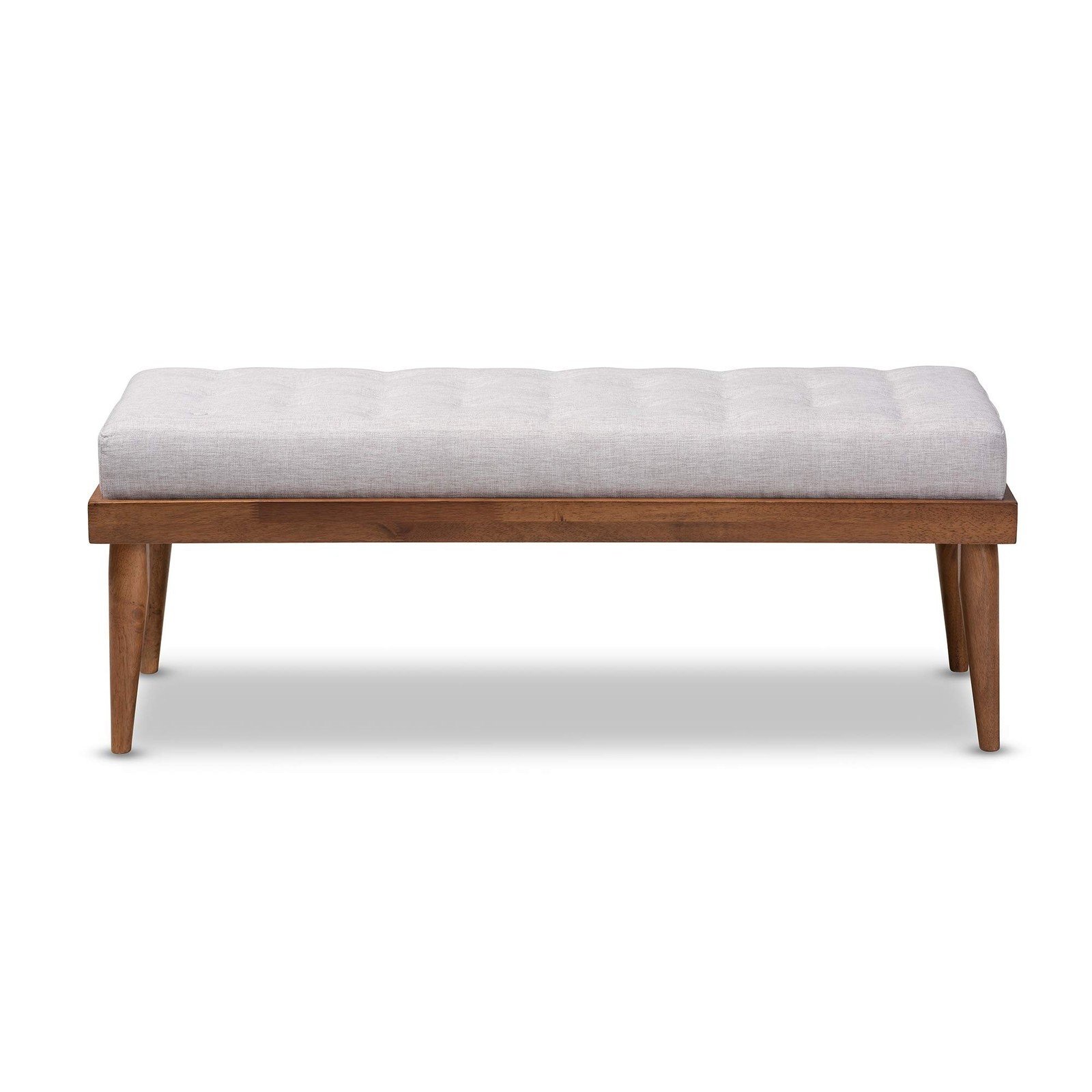Baxton Studio Benches, One Size, Grayish Beige/Walnut
