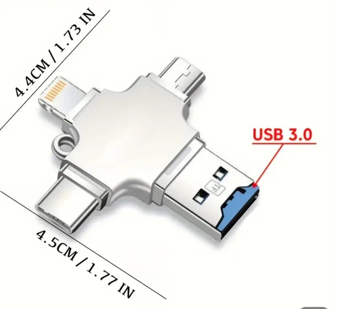 USB 3.0 TF/SD 64GB Card Adapter Flash Drive Type-C OTG iPhone&Android PC