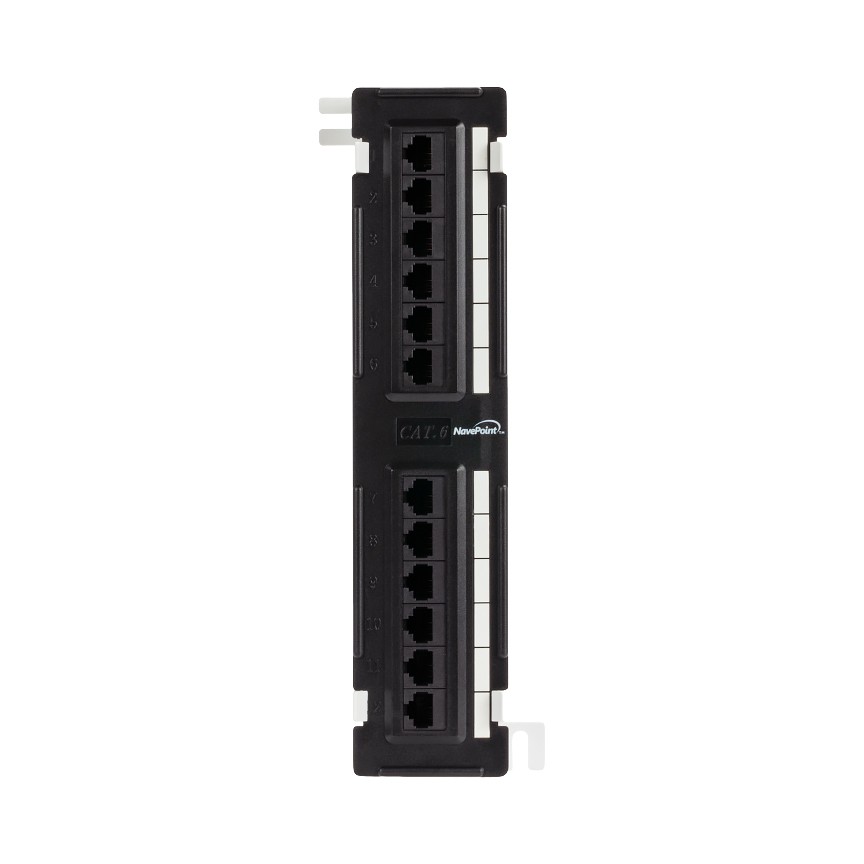 12-port Cat6 UTP LAN wall mount Mini patch panel w/surface wall mount bracket