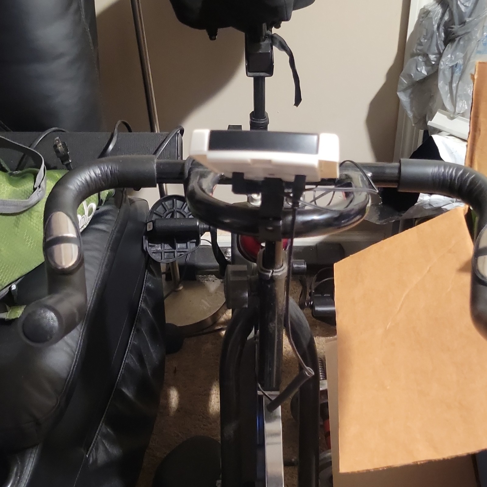 Black Exercise Bike with Adjustable Seat, LCD Display, Magnetic Resistance