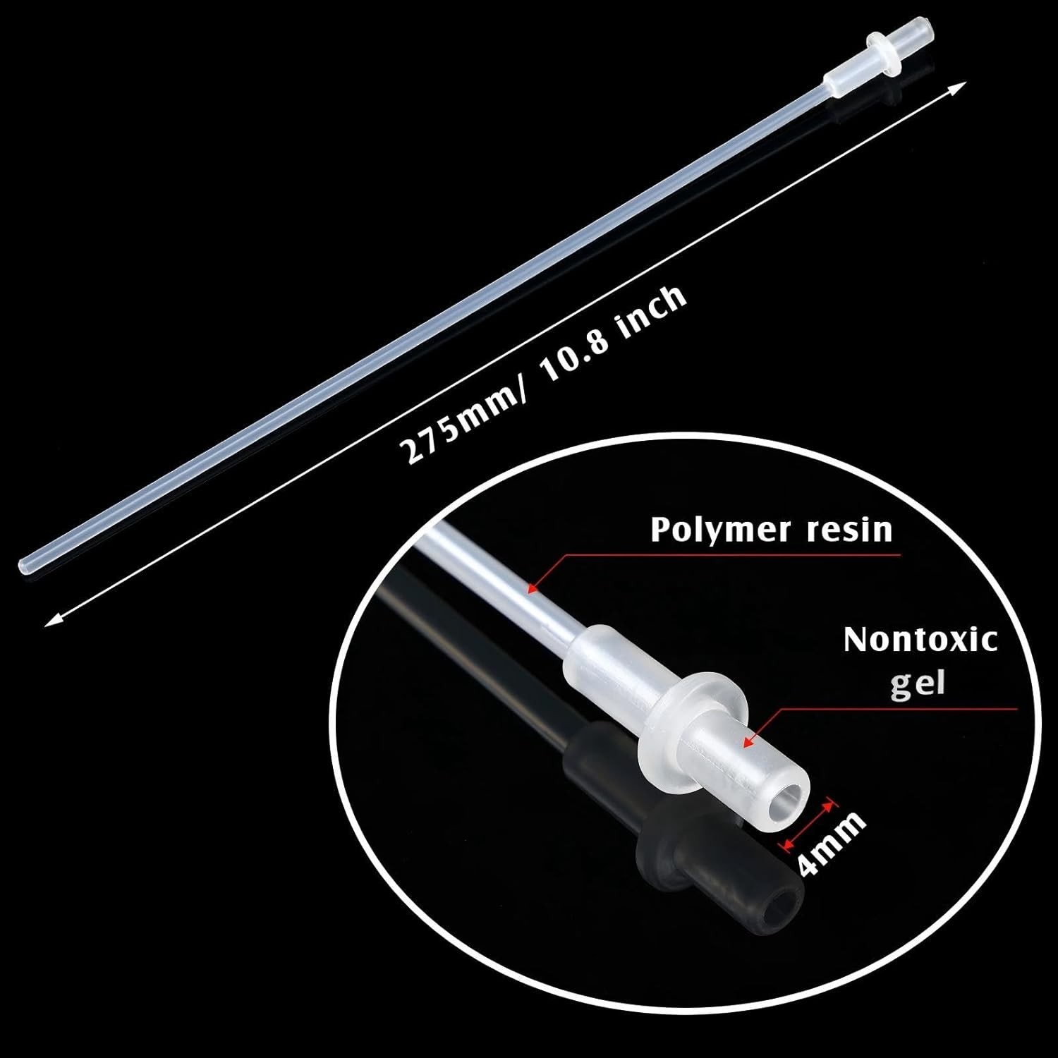 Weewooday 50 Pcs Disposable Artificial Insemination Rods 10.8 Inches, White
