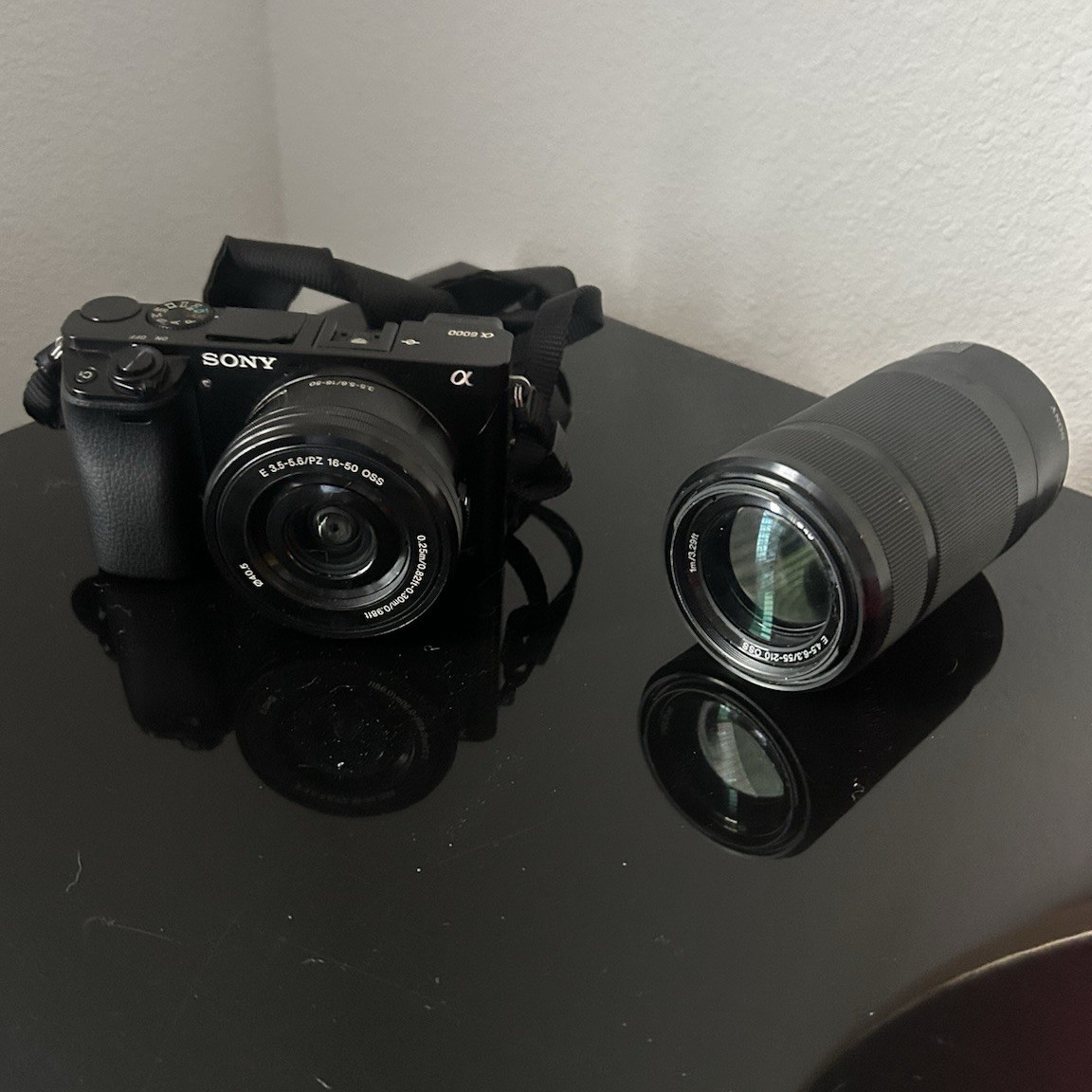 Sony Alpha a6000 Bundle w/ 16-50mm OSS & 55-210mm OSS Lenses, Bag