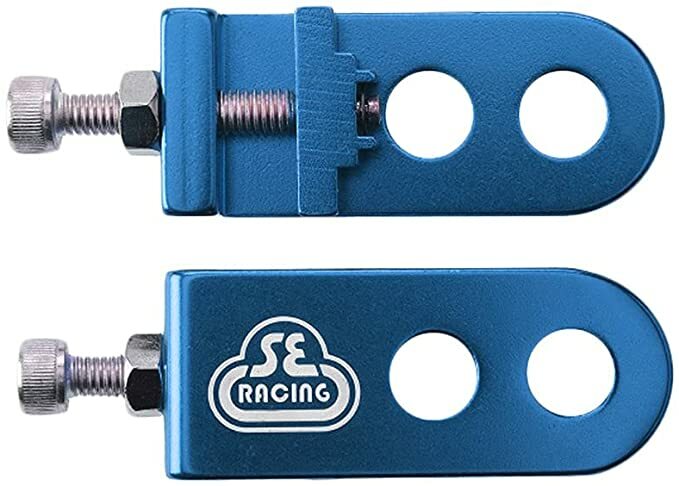 SE RACING Lockit BMX Chain Tensioner Adjuster Pair Alloy 3/8" (10mm) Axles Blue