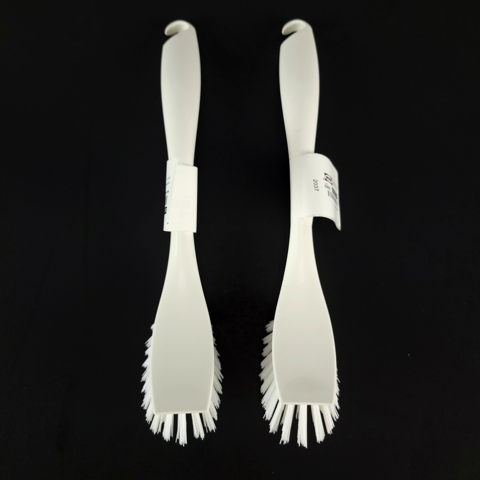 (Lot of 2) IKEA Antagen White Dish Washing Brush with Scraping Edge New