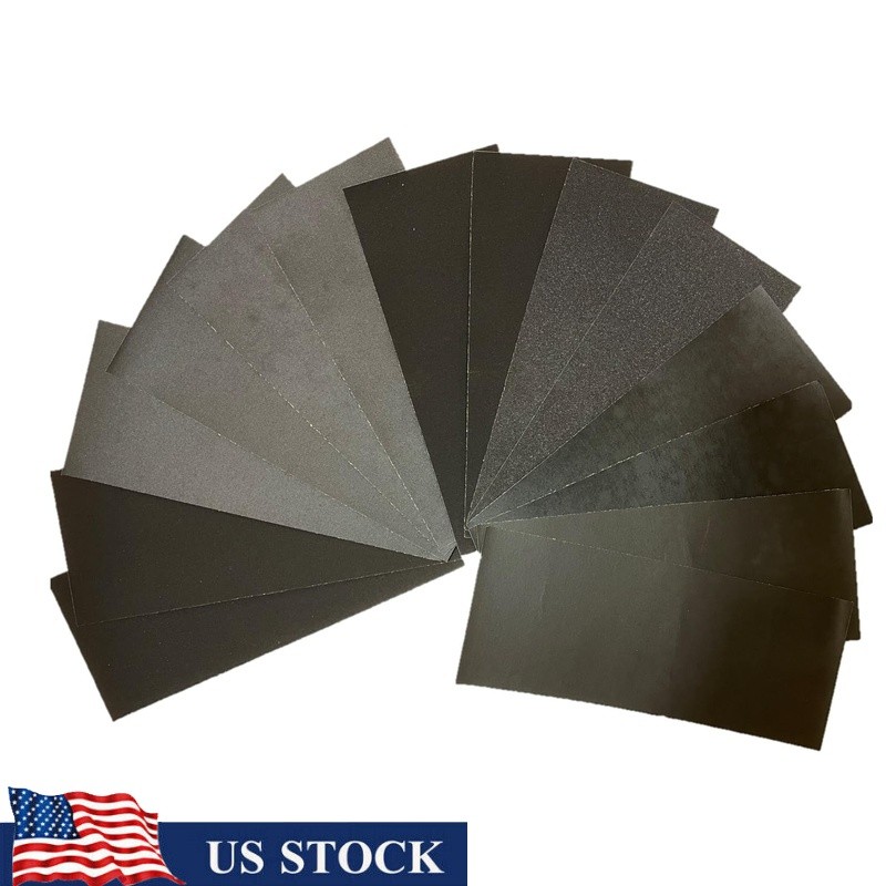 Wet Dry Sandpaper 14pcs 400 600 800 1000 1200 1500 2000 Grit Polishing Sheets US