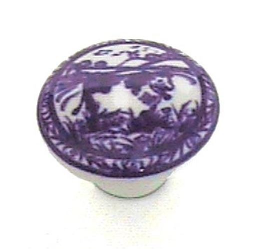 1-1/2" Ceramic Knob Delft-Flo-Blue
