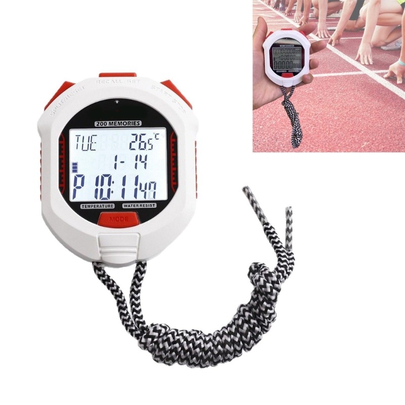 Professional Handheld Digital Stopwatch Timer Electronic Chronograph Stop Watch