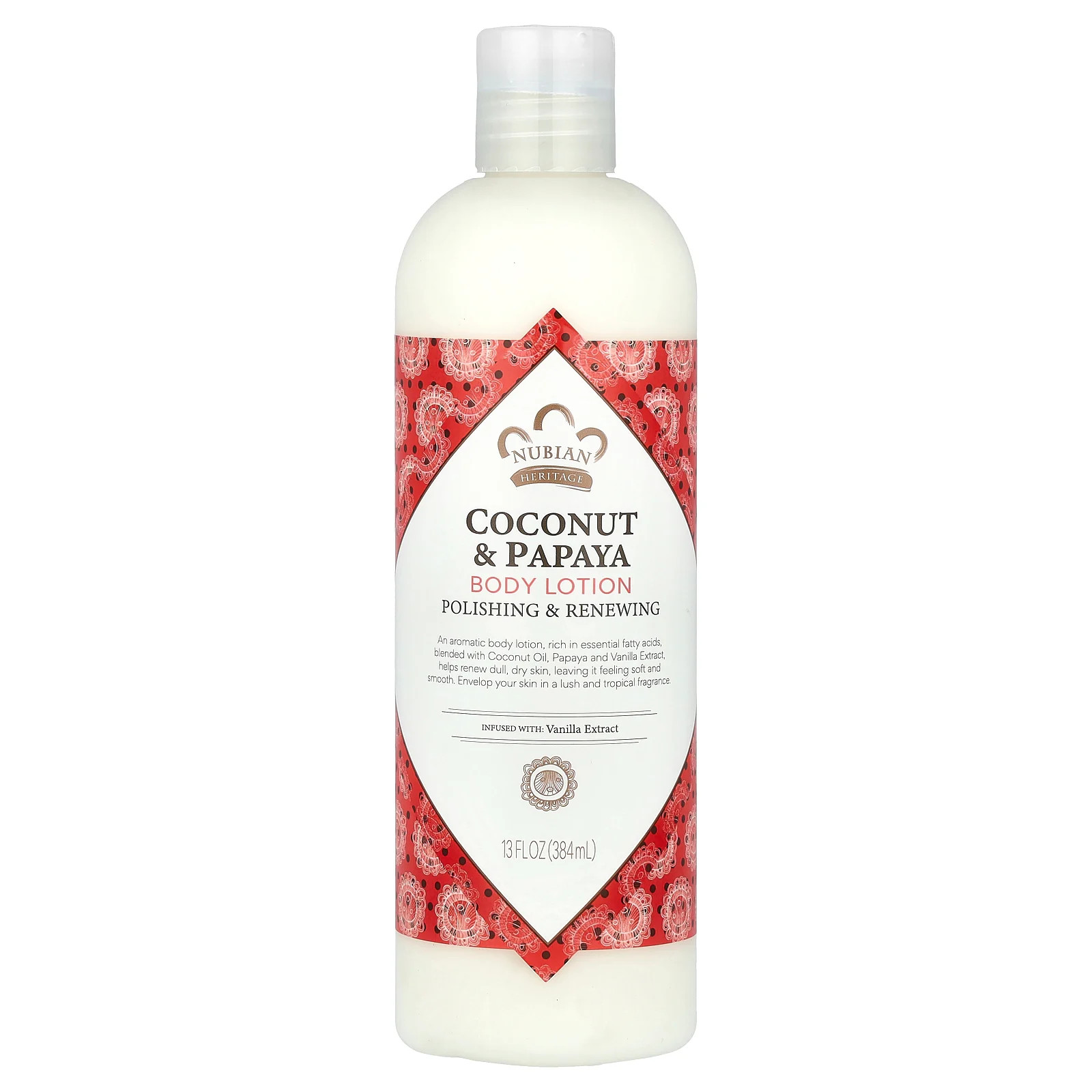 Nubian Heritage Body Lotion Coconut  Papaya 13 fl oz 384 ml Cruelty-Free, Not