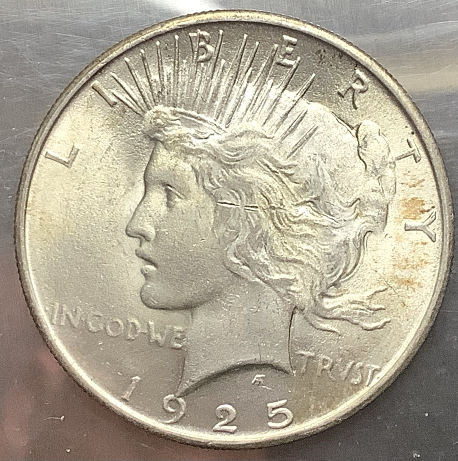 1925 Peace Silver Dollar - Lustrous Choice BU 001