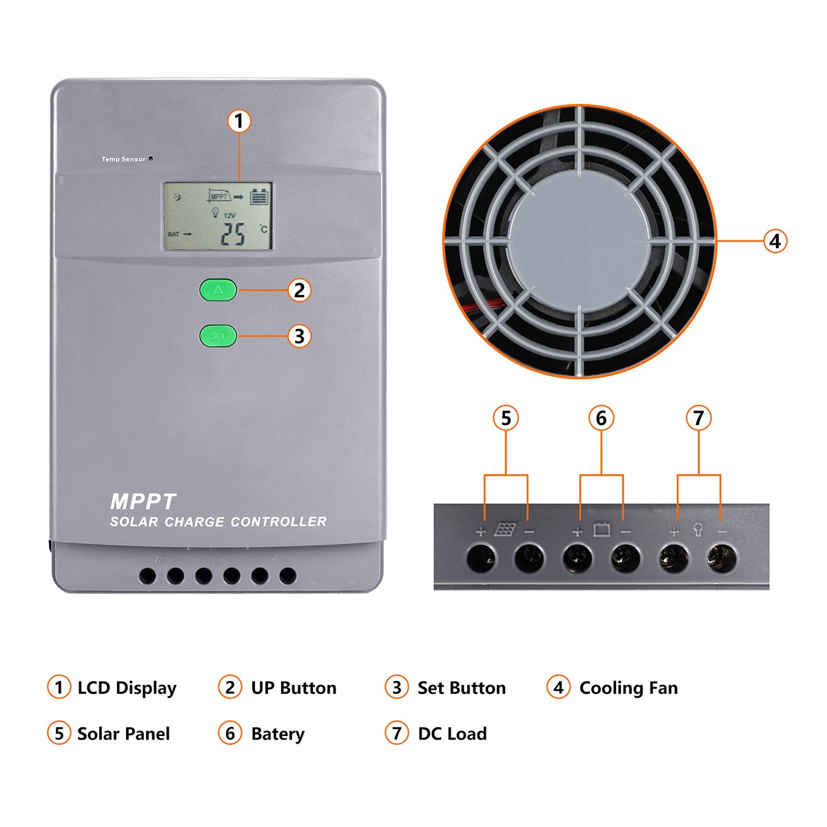 12/24/36/48V 50A 60A 100A MPPT Solar Charge Controller Panel Battery Regulator