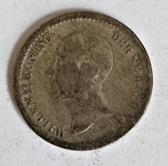 18?? Netherlands  Silver Coin, William II, little smaller than U.S. dime