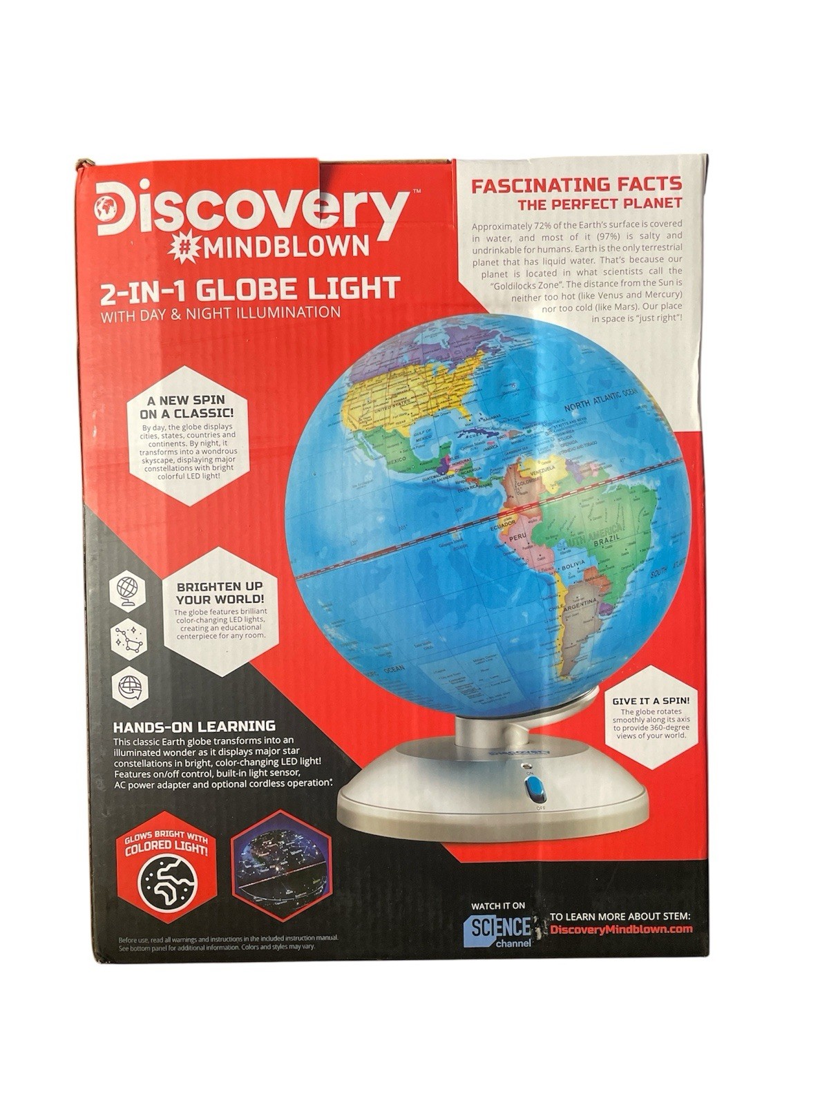 Discovery Mindblown • 2-In-1 Globe Light with Day and Night Illumination.