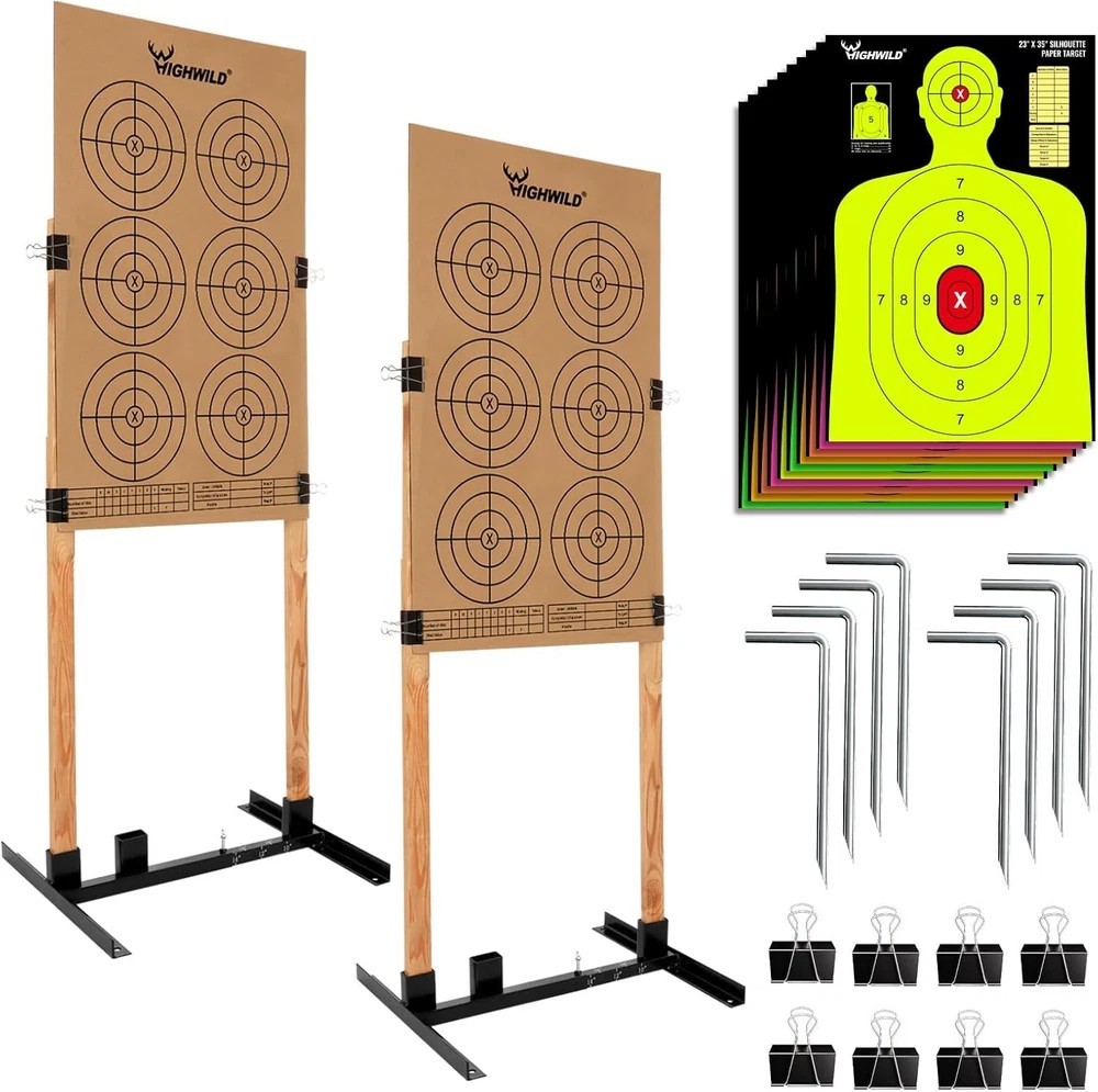 Adjustable Target Stand Base for Paper Shooting Cardboard Silhouette H Shape Sta