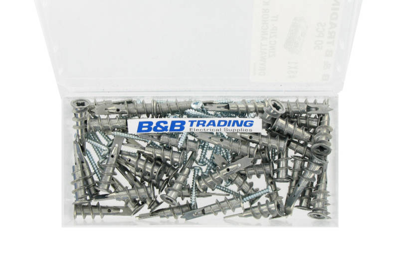50 Zinc Zip-it Drywall Anchors 50 Screws & Case - FDZIPKIT