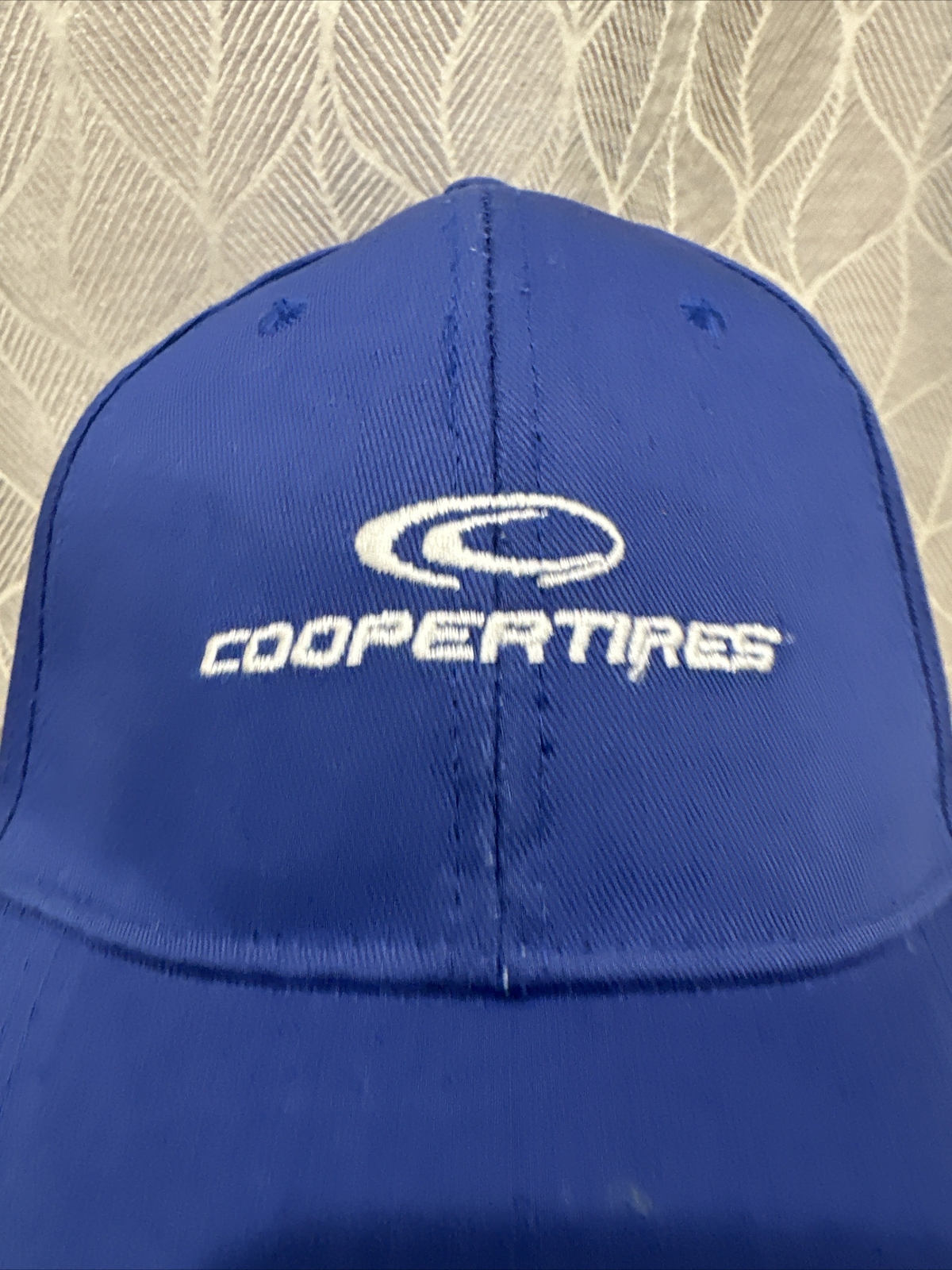 Cooper Tires White on Royal Blue Hat Cap Hook Loop EUC