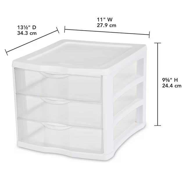 Sterilite Clearview 3-Drawer Organizer 1791