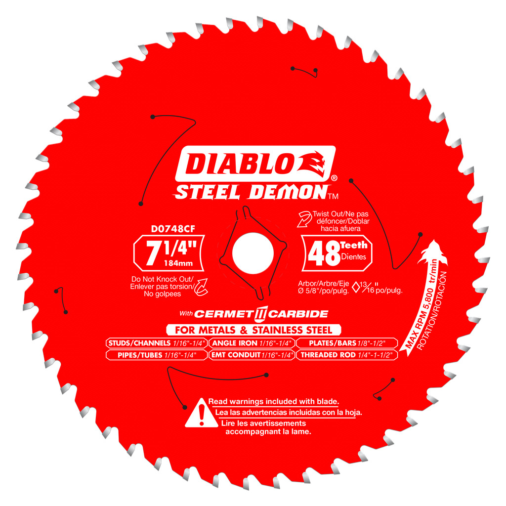 7-1/4 in. x 48 Tooth Steel Demon Cermet II Saw Blade for Metals/Stainless Steel