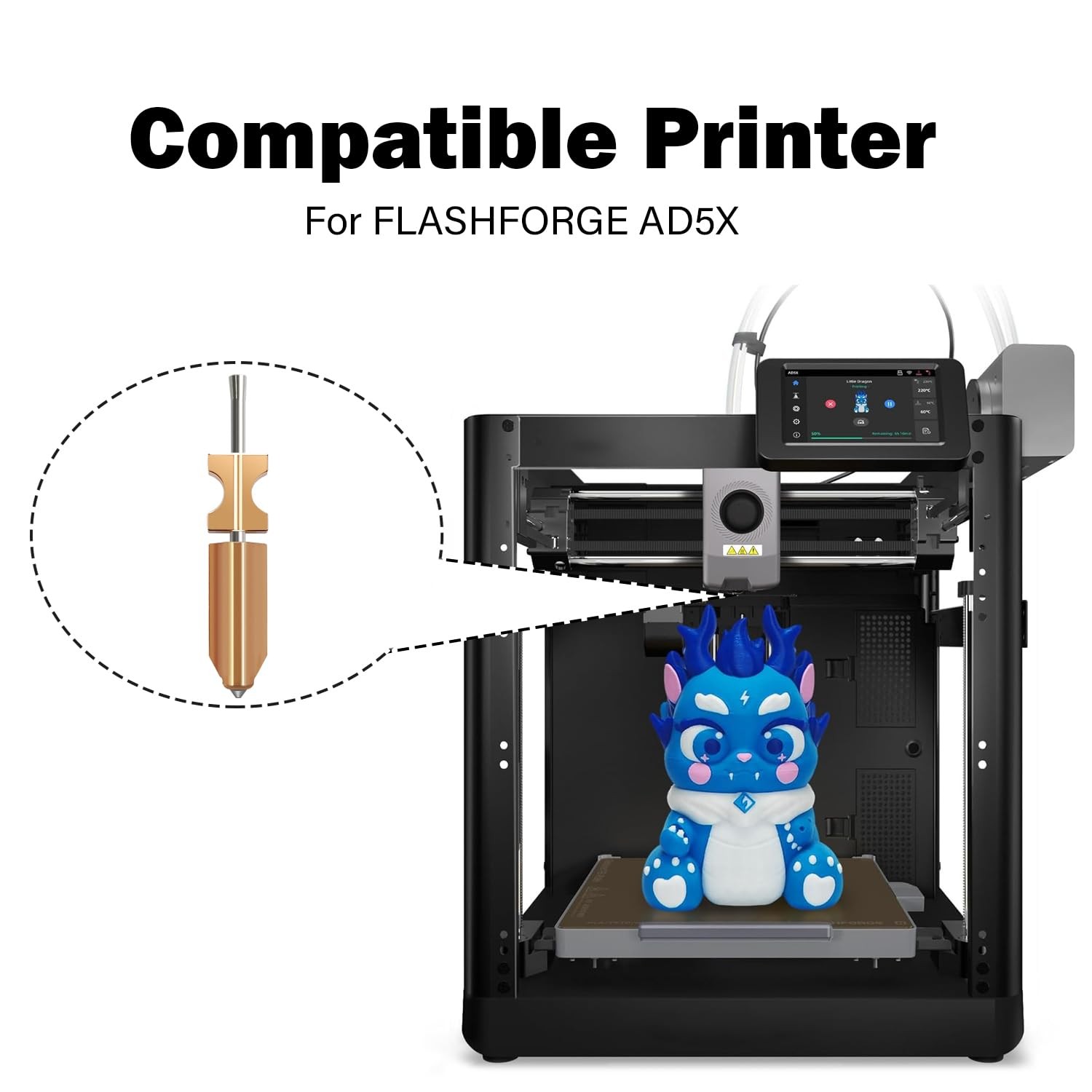 Upgraded 0.4MM Hotend Kit for Flashforge AD5X Quick-Detachable Nozzle...