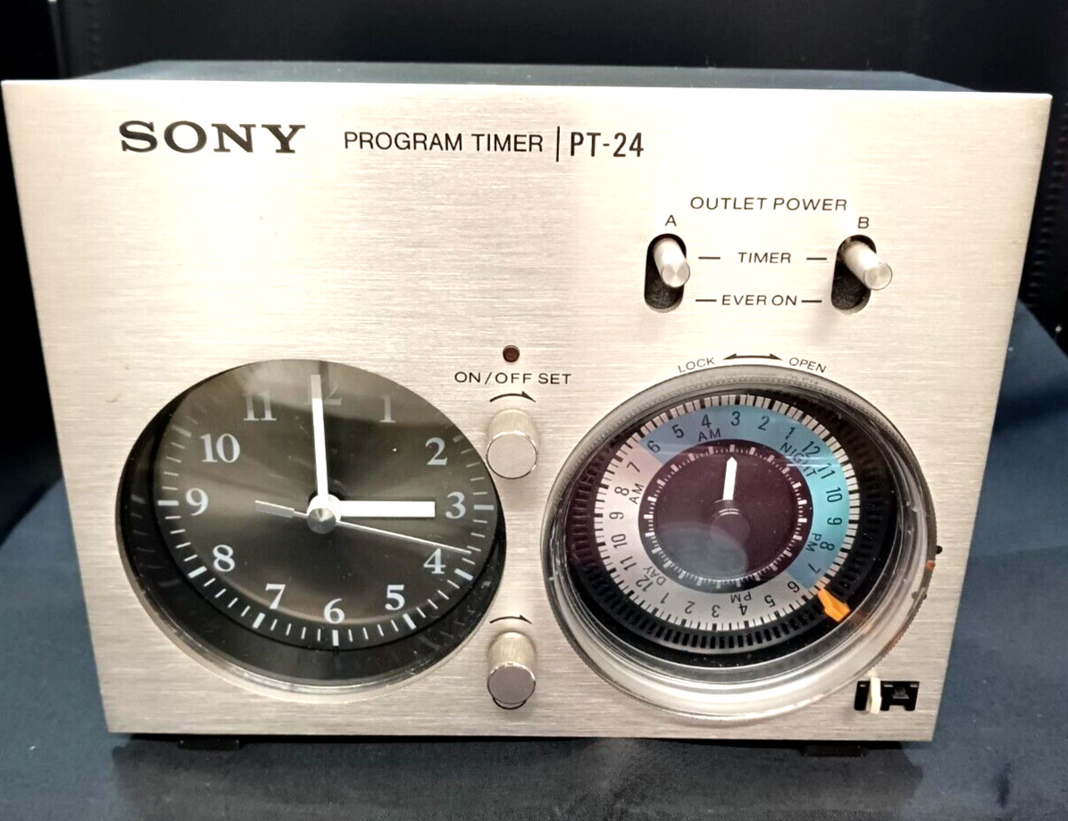 Sony PT24 Collectible Retro Clock – Time Function OK / Timer Non-Working / Japan