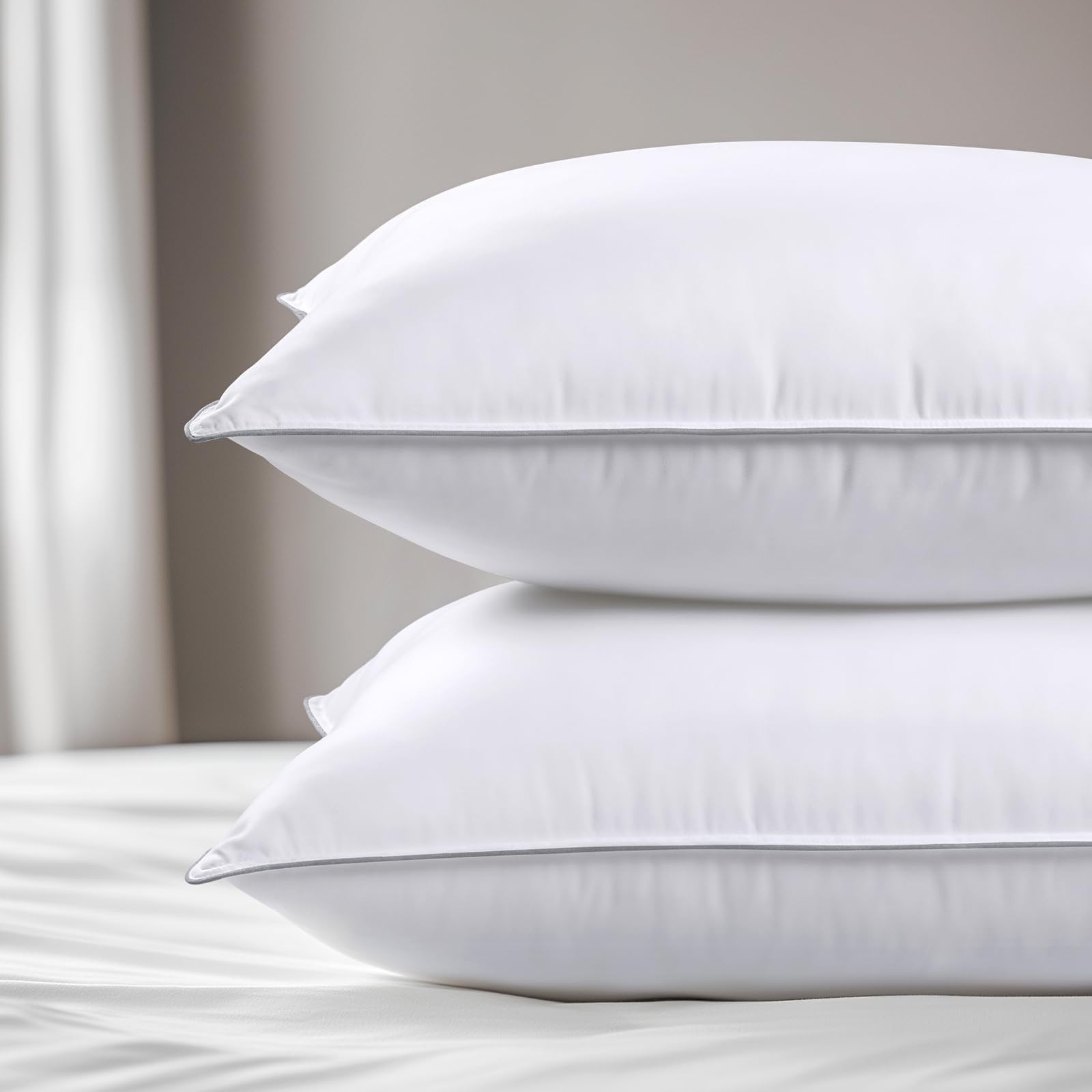viewstar Pillows Queen Size Set of 2, Firm Support Down Alternative Pillows f...