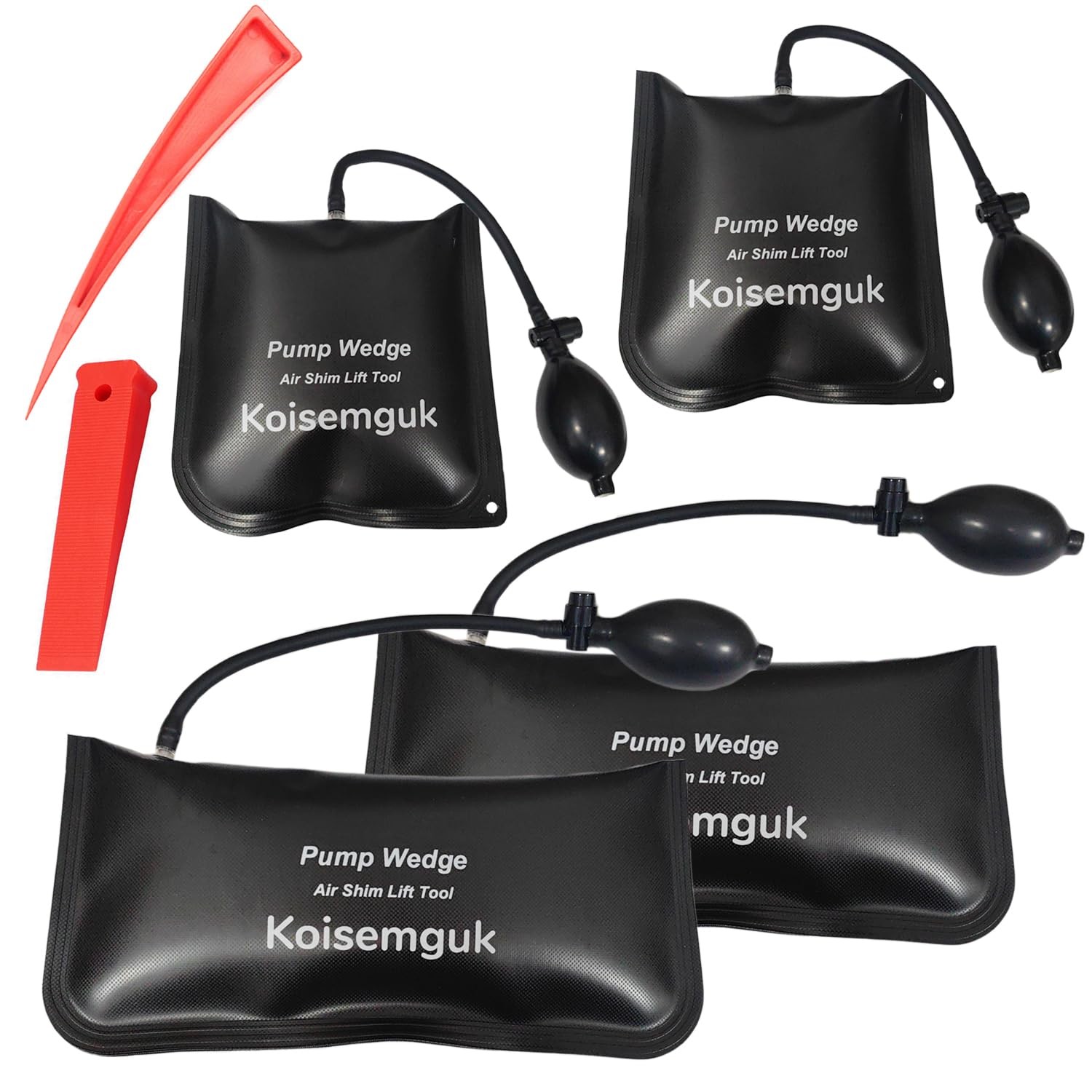 4 Pcs Air Wedge Bag Set Commercial Grade Air Wedge Bag Pump Leveling Kit Alig...