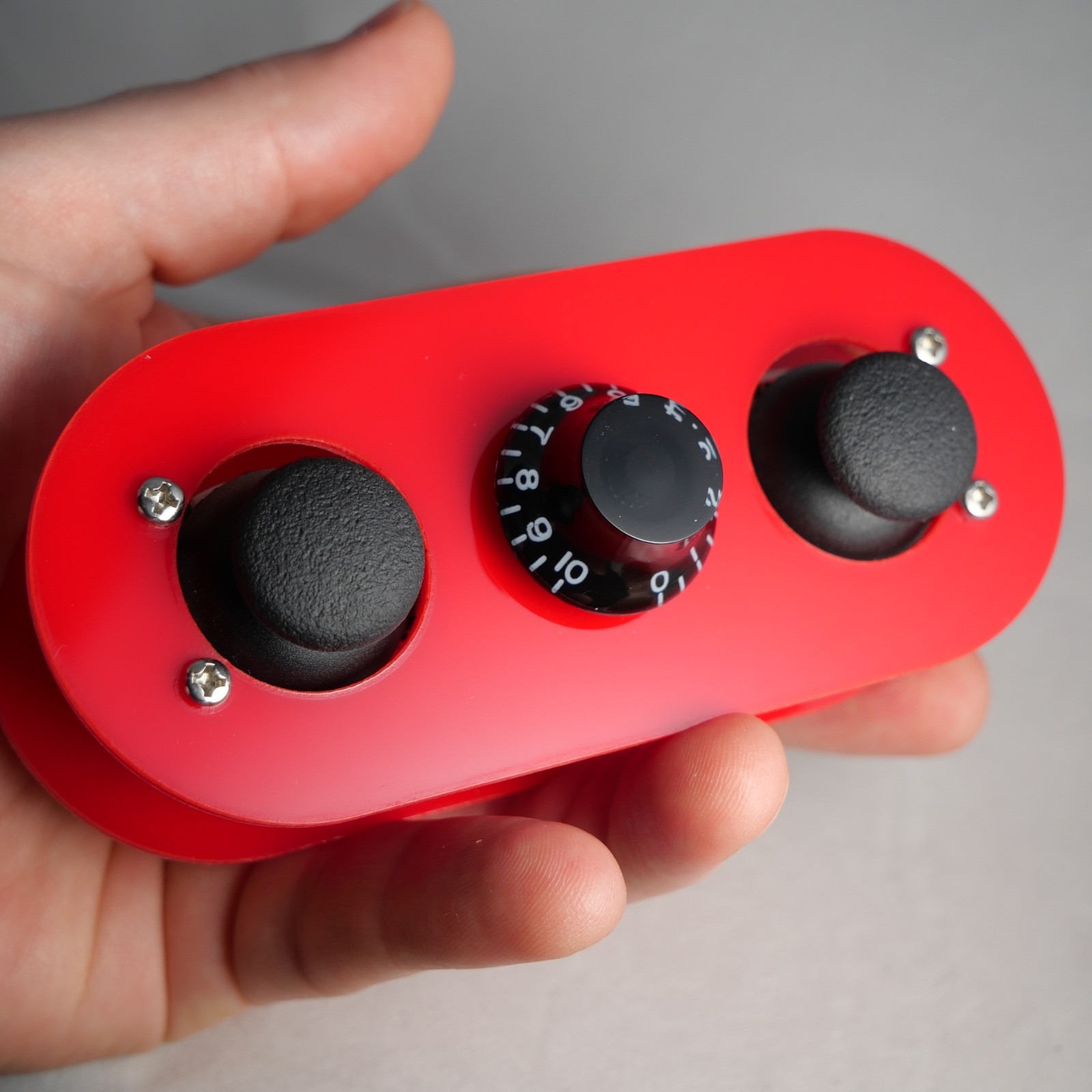 Red Acrylic Midi Controller with 2 Joysticks 2 Note Buttons and 1 Potentiometer