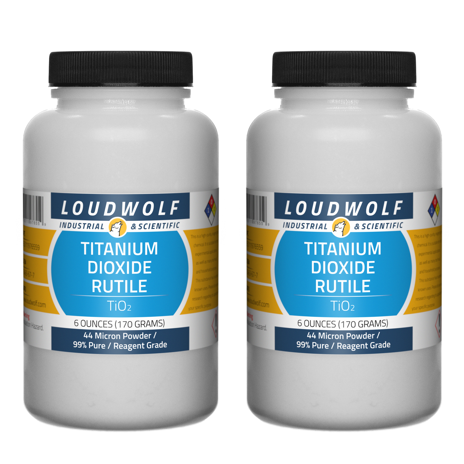 Titanium Dioxide Rutile, 12oz, Reagent Grade, Sturdy Bottles, SHIPS SAME DAY